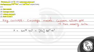 Elements \( \mathrm{X} \) and \( \mathrm{Y} \) with outermost electronic configurations \( 3 \ma...
