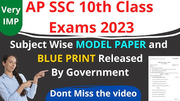 AP SSC 10th Model question paper and Blue print 2023 released officially | teluguprapancham