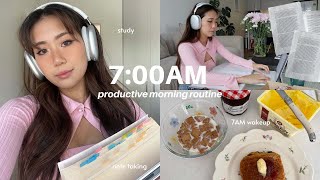 my productive 7AM morning routine ☕ study, grwm, cat updates, home chores