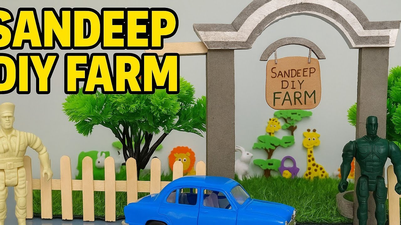 diy hard work wood mini park wall fence making scienceproject | ‎@SandeepDIYFarm 