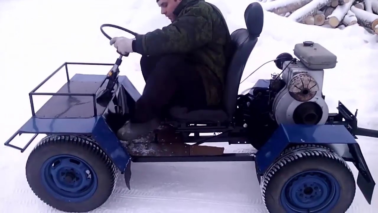 Самодельный трактор из мотоблока Урал - YouTube