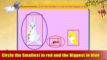 K1 - M9 - Ex 9 Circle the Smallest in red and the Biggest in blue | Appu Series | Kindergarten Math