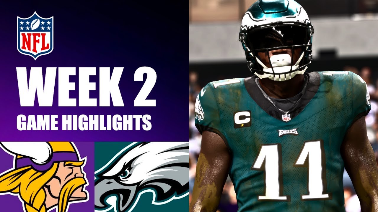 Vikings vs. Eagles Week 2  Madden 24 Simulation Highlights 