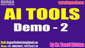 AI TOOLS tutorials || Demo - 2 || by Mr. Vamsi Krishna On 02-12-2025 @7:30PM (IST)