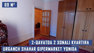 Urganch Markazida 2Chi Qavatda 2 Xonali 69 M² Kvartira Sotiladi Gipermarket