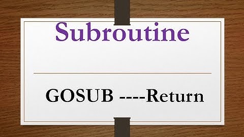 Subroutine GOSUB RETURN statement in GW BASIC | Subroutine ka istamaal/Use in GW BASIC