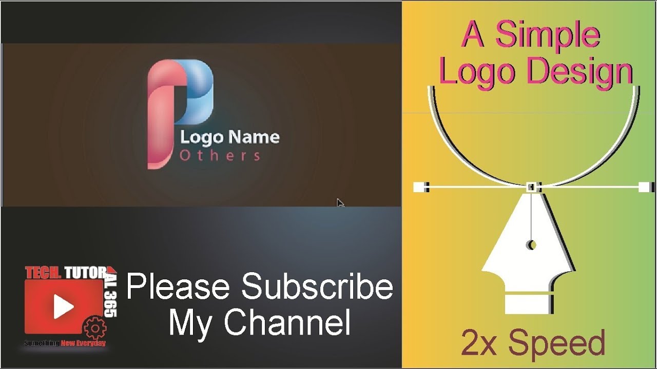 A Simple Logo Design| Using Adobe Illustrator CC 2017| 2X SPEED Drow ...