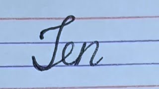 Learn how to write " Ten " in cursive handwriting for beginners | Writing calligraphy | #shorts screenshot 4