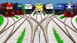 07 Trains At Railroad Crossings Branched || 🪻 Daimond Railways Journey's High Speed Train  screenshot 1
