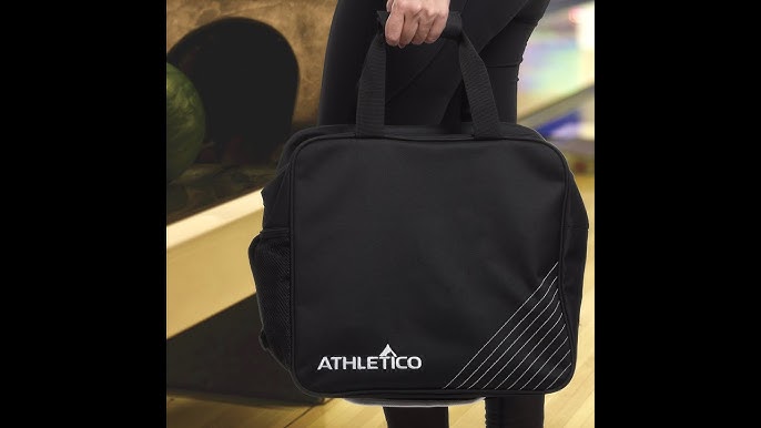 Athletico Bowling Bag for Single Ball - Single Ball Tote Bag with Padded Ball Holder - Fits A Single Pair of Bowling Shoes Up to Mens Size 14 (Pink)