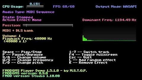 Testing Gamemaker midi + soundfonts (DLS) with FMODGMS