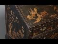 An 18th Century Chinese Export Black Lacquer Bureau An 18th Century Chinese Export Black Lacquer Bureau