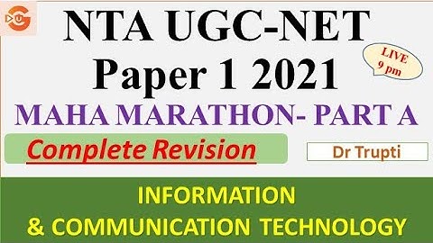 Information & Communication Technology Maha Marathons (A) for UGC NTA NET Paper 1 2021 MCQ Dr Trupti