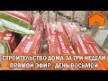 Строительство дома за 3 недели, прямой эфир. День восьмой.