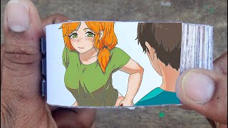 Alex \& Steve Flipbook | Minecraft Anime Cartoon Flip Book #4 | Flip Book Artist 2023