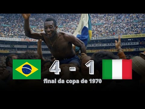 BRASIL 4 X 1 ITÁLIA - FINAL DA COPA DE 1970 - GOLS E MELHORES MOMENTOS