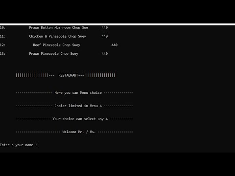 Restaurant Management In C/C++ With Source Code | Source Code & Projects