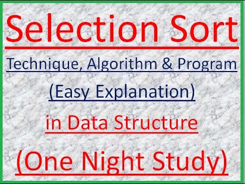 Selection Sort in Data Structure in Hindi| Selection Sort Algorithm ...
