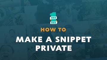 HOW TO MAKE A SNIPPET PRIVATE WITH 1SE | ANDROID