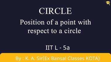 Circle L-5a | Position of a point with respect to  a circle | NCERT|IITJEE|11th|Maths