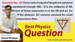 Three rods of equal of length are joined to from an equilateral triangle ABC.  D is the midpoint of