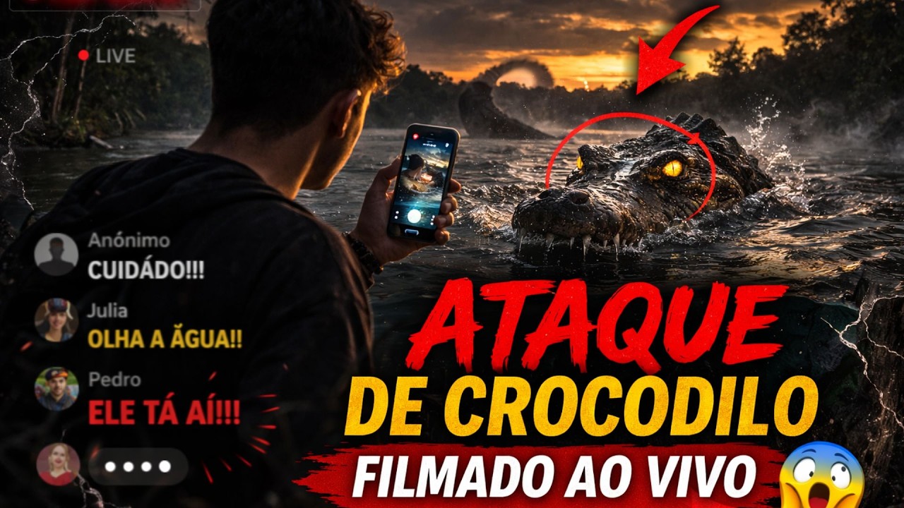 O Ataque de Crocodilo Que Foi Filmado Ao Vivo… E Ninguém Percebeu a Sombra😱🐊