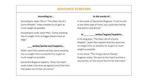 Summarizing, Paraphrasing, and Quoting