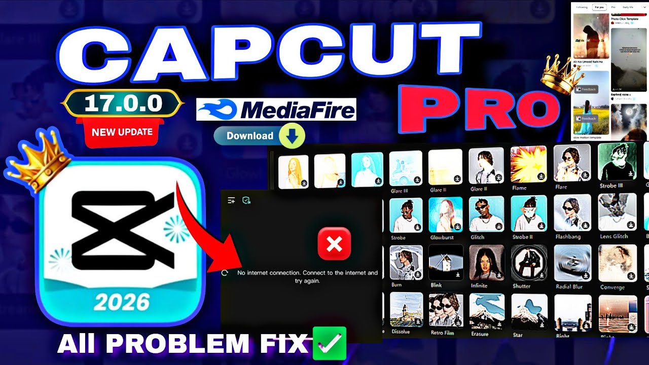 Capcut Pro New Update 17.0.0 | Capcut Pro No Internet Problem Fixed ...
