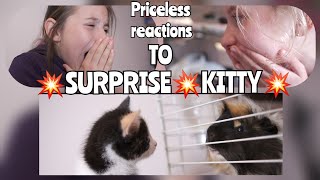 Daughters' priceless reaction to SURPRISE KITTY!