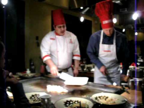 George cooks Hibachi dinner at Benihana Cherry Hill