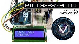 Arduino Time and Date Tutorial-DS3231 and I2C LCD with Code | Visuino-Tishin Padilla