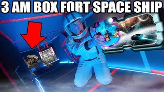 3AM BOX FORT SPACESHIP CHALLENGE!! 📦😱Scary Aliens, Space & More!