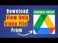 Easy Guide to Download View-Only Videos from Google Drive