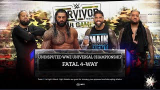 WWE2K24 Jimmy uso vs Jey uso vs Solo Sikoa vs Roman Reigns for the Undisputed Universal Championship