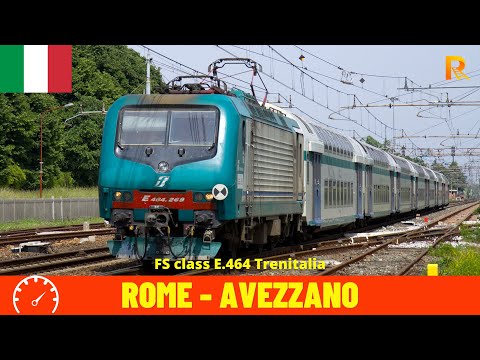 Cab Ride Rome/Roma - Avezzano (Rome–Pescara Railway - Italy) train driver's view in 4K