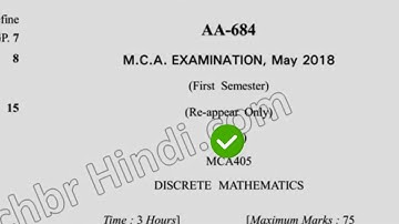 May 2018 Dcrust MCA 1st Sem Reappear Discrete Mathematics Question Paper