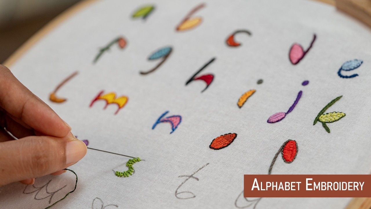 Alphabet Embroidery (Part 1): Letters A-J with Unique Stitches
