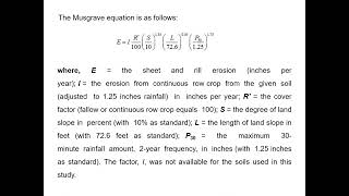 Reservoir Sedimentation:Soil and Water Conservation Engineering