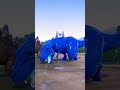 Blue Tyrannosaurus Rex vs Stegosaurus Big Fight in Isla Nublar