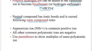 Polyatomic Ions Module 9-1