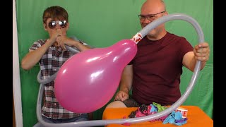 Pink Blue Balloon Hand and Hose Pipe Bursting Challenge Tangobaldy™ Family Friendly Fun video