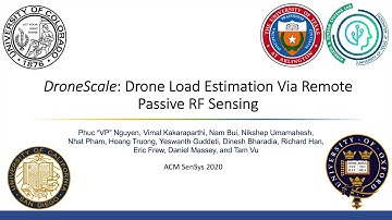 [ACM SenSys 2020] DroneScale:  Drone Load Estimation Via Remote Passive RF Sensing - Teaser Video