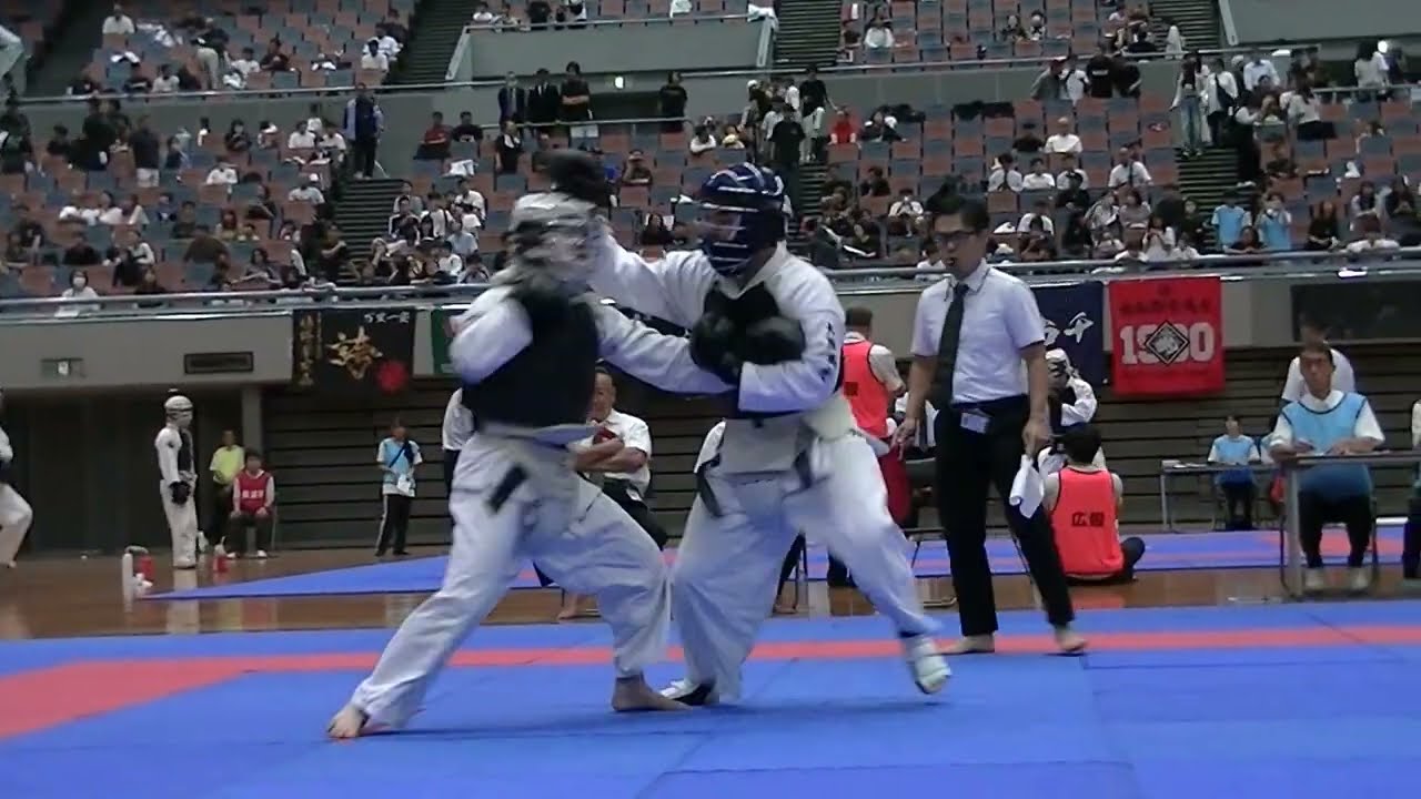 2025全日本拳法 高校男子個人選手権 Cコート1回戦 第2試合 長江 隆志（大阪高校）VS篠原煌哉（県立亀山高校）　@nipponkenpo