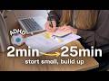 ADHD Study/Work With Me | Start With a 2-Minute Session, Build Your Focus Stamina | Brown Noise