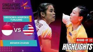 Gregoria Mariska Tunjung (INA) vs Beiwen Zhang (USA) - R32 | Singapore Open 2024