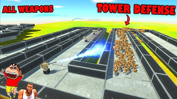 TOWER DEFENSE but in ANIMAL REVOLT BATTLE SIMULATOR All Weapon with SHINCHAN and CHOP