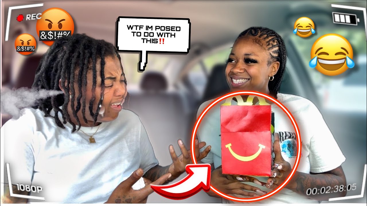 GIVING My GirlFriend A HAPPY MEAL PRANK!*SHE FL!PPED*