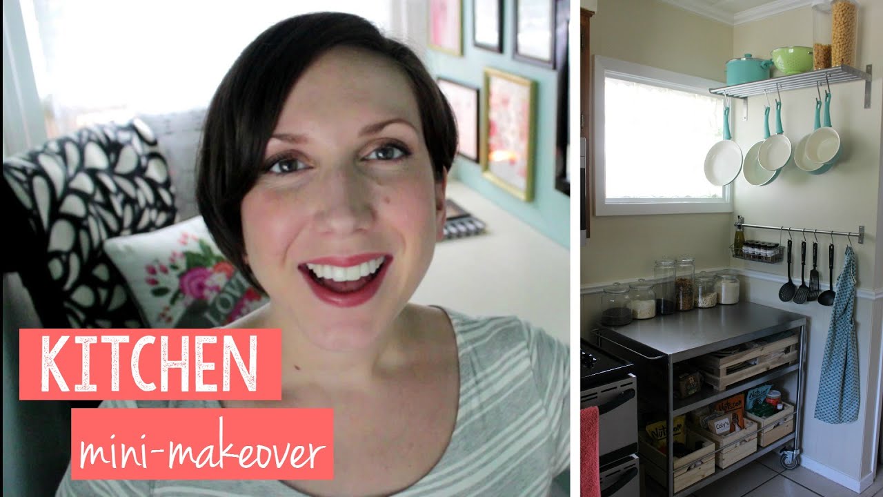 Mini Kitchen Makeover Small Kitchen Organization Youtube