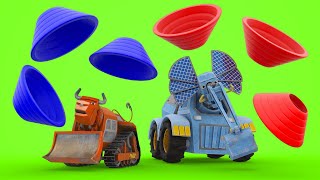 AnimaCars - Learn numbers with a bulldozer and an elephant - Learning cartoons with trucks &amp; animals
