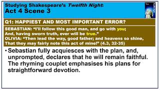 Twelfth Night: Studying and thinking about Act 4 Scene 3